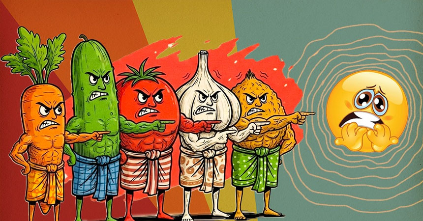 আশ্চর্য! শাক-সবজিগুলা রেগে গেল কেন?