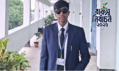 রাকসুতে শিবির সমর্থিত প্যানেল থেকে বিজয়ী সনাতন ধর্মাবলম্বী সুজন