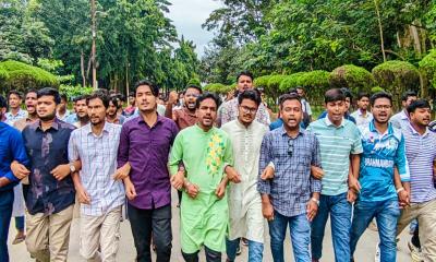 জুলাই বিরোধী শক্তির আস্ফালনের প্রতিবাদে ইবিতে বিক্ষোভ মিছিল 