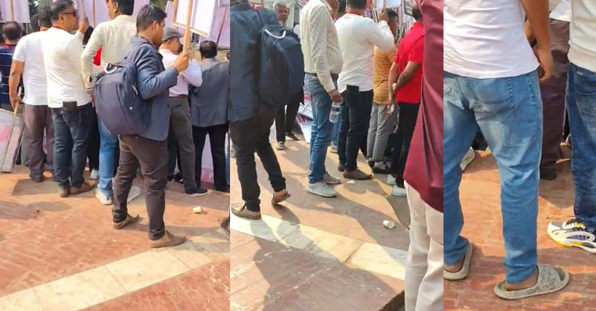 দেশিয় দুই ইলেকট্রনিক কোম্পানির বিরুদ্ধে ‘প্রোপাগান্ডা’: শহিদ মিনার বেদিতে জুতা পায়ে কারা?