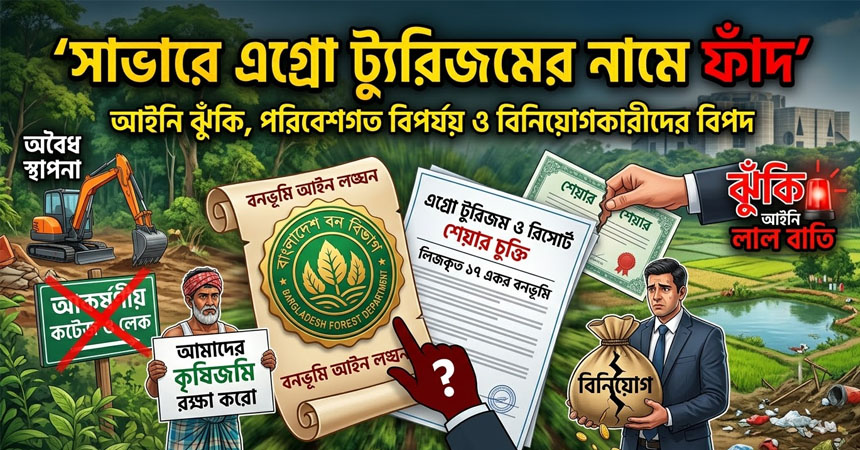 সাভারের কামালপুরে পরিবেশবিরোধী রিসোর্ট পরিকল্পনা: সরকারি অভিযানের মুখে পড়ার চূড়ান্ত ঝুঁকিতে বিনিয়োগ